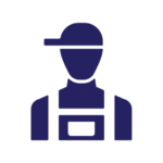 icon of a worker in a hat and overalls